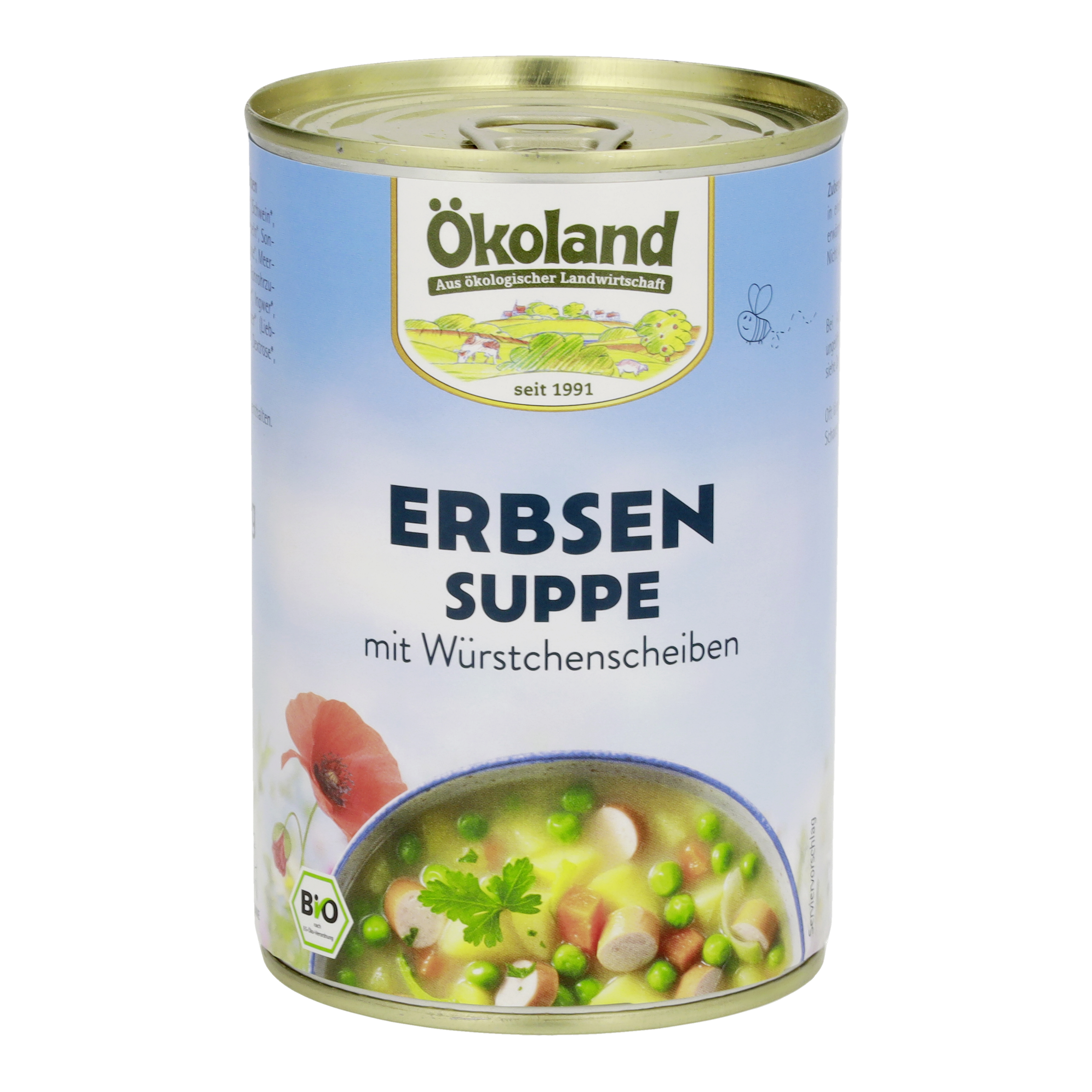 Erbsensuppe mit Würstchenscheiben